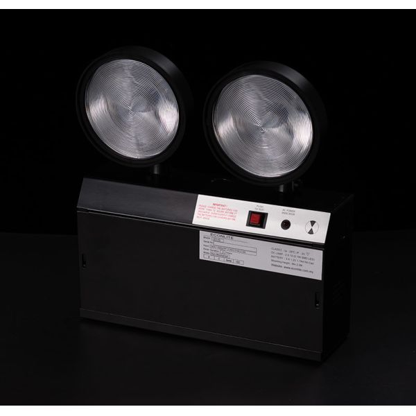 CE Black Casing LED Twin Spot Emergency Light 3 Years Warranty 3.6V 1.6Ah