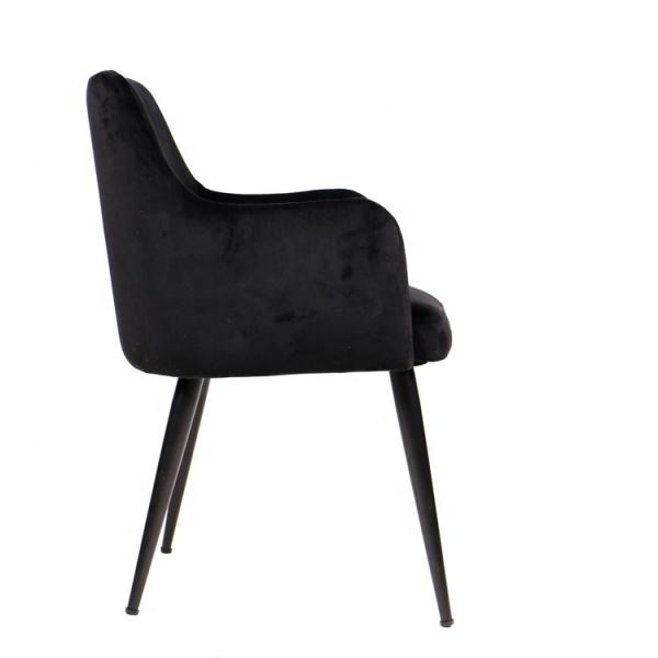 Nordic Style Modern Dining Armchair Wire Velvet Arm Table Fabric Restaurant Gold Metal Leg Simple