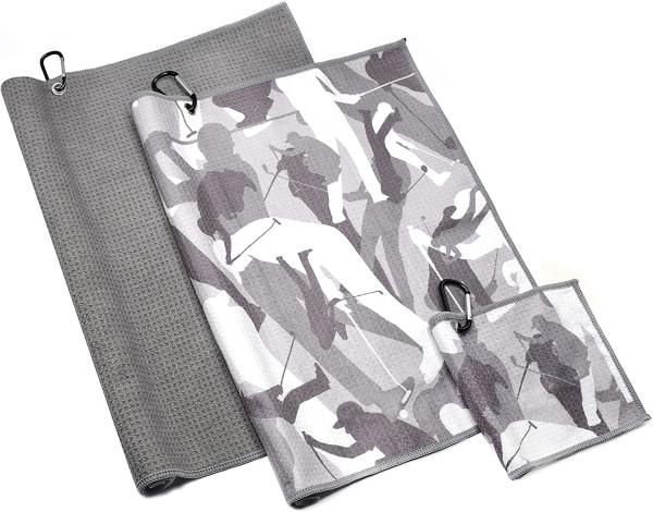 Highly Absorbent SGS Golf Microfiber Towel With Hanging Loop Included