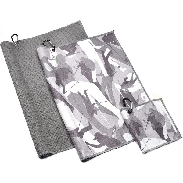 GRS Printed Microfiber Soft Golf Towel With Custom Logo Waffle Towel