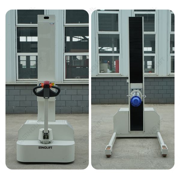 SINOLIFT CDD1019BF 1 Ton Electric Single-Arm Push-Pull Cart 1.95m Lifting Height Roll Material Handling Trolley