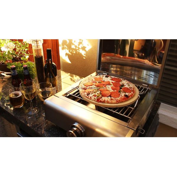 Rotisserie Roaster Propane Grill with Tabletop Pizza Maker and Stainless Steel Housing