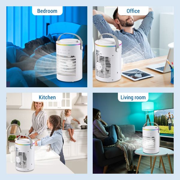English Operating Language Table Fans Mini Air Conditioner for Water Cooling in Summer