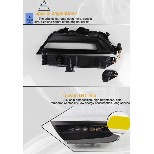 Flexible Drl Daytime Running Light For Honda Cr-V Crv 2017 2018 With Yellow Light