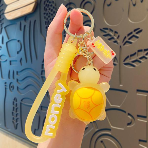 Cartoon Keychain Star Car Key Ring Demon Rabbit Charm Bag Acessório Para Mulheres