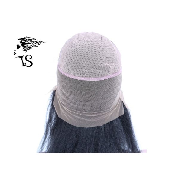 Kinky Straight Full Lace Remy Human Hair Wigs , 130% Density Virgin Hair Full Lace Wigs