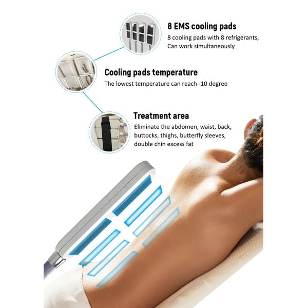 Non-invasive Body Slimming 4 Cooling Pads Cryo Membrane Fat Freezing Professional Machine Cool Sculpting Salon Massager Device