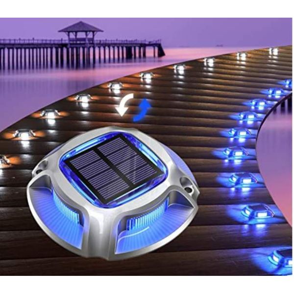 Outdoor Solar Powered Waterproof Dock Lights Warming Step LED Deck Solar Driveway Lights