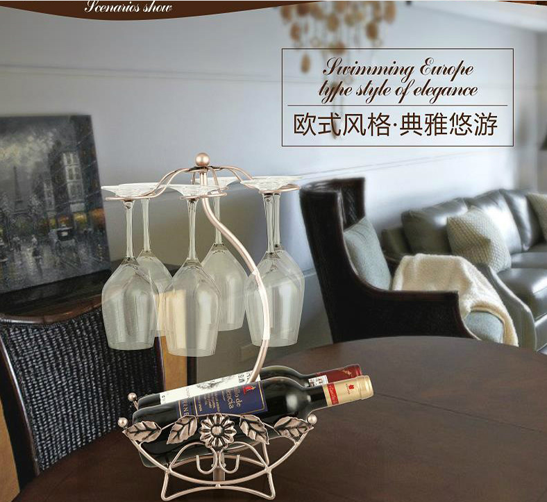 Bronze H43.5cm Wine Glass Upside Down Holder , 1.2kg Upside Down Glass Rack