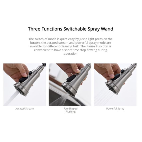 Умный почищенный щеткой кран кухни касания никеля водопроводный кран 5.24L/Min