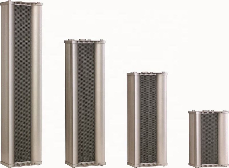 Grey Aluminum Column PA Speaker IP44 4 Inch Woofer Speaker 1 Inch Tweeter