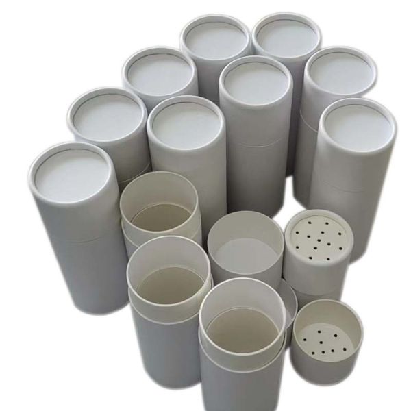 Customizable Logo Design Economical Blank Cylindrical Paper Tubes For Body Powder With Shaking Holes Lid