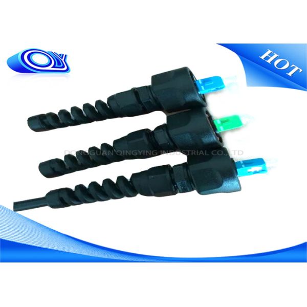 PE Jacketed Outdoor Fiber Optic Cable ODVA SC Connector IP67 In Black Color