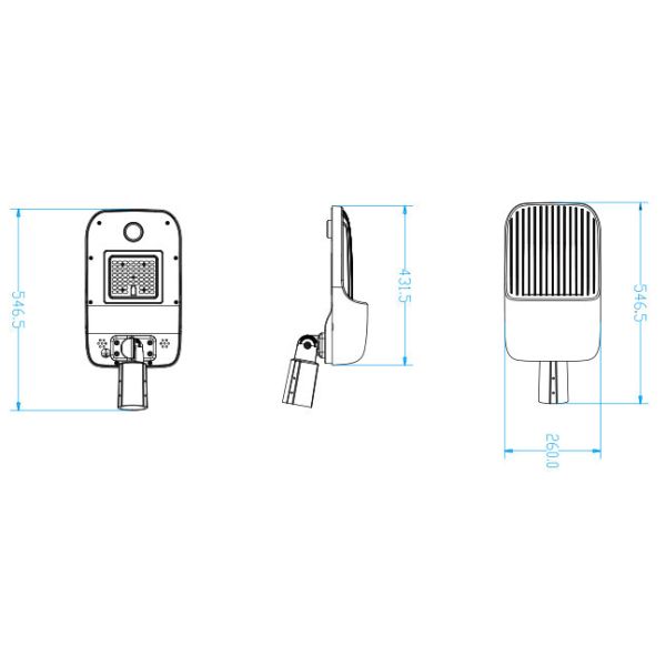 Bridgelux Chip 60 LED Solar Powered Street Lights With Microwave Motion Sensor