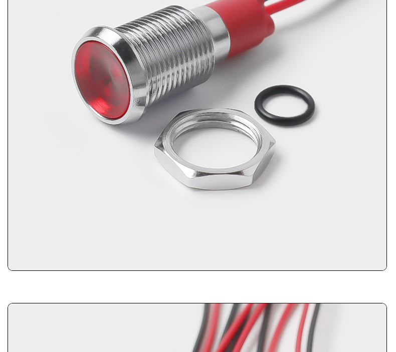 10mm Metal Power LED Indicator Lights IP65 Rated 40000 Hours Lifespan Multi-color Compatible 3V-24V-110V-220V Durable Versatile