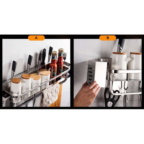 OEM ODM Wall Mounted Kitchen Shelf With Mirror Polished Stainless Steel 304 Material