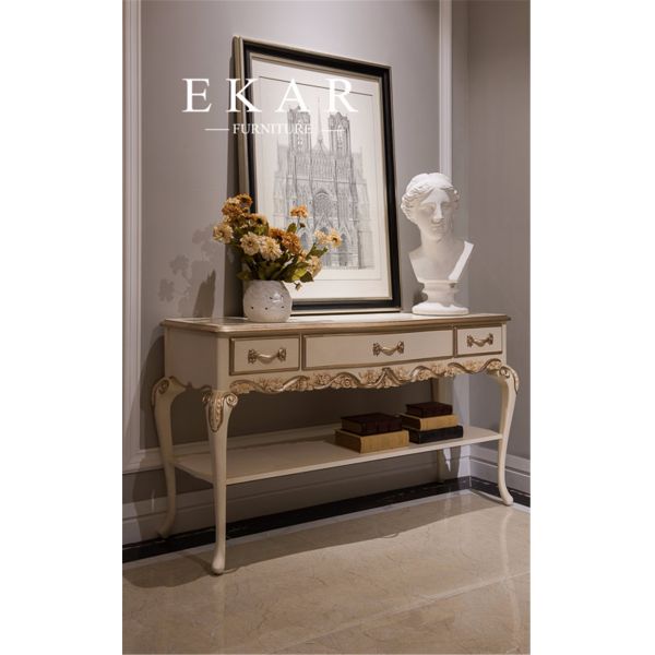 Classic 2 Drawers Long Wooden Coffee Tea Table