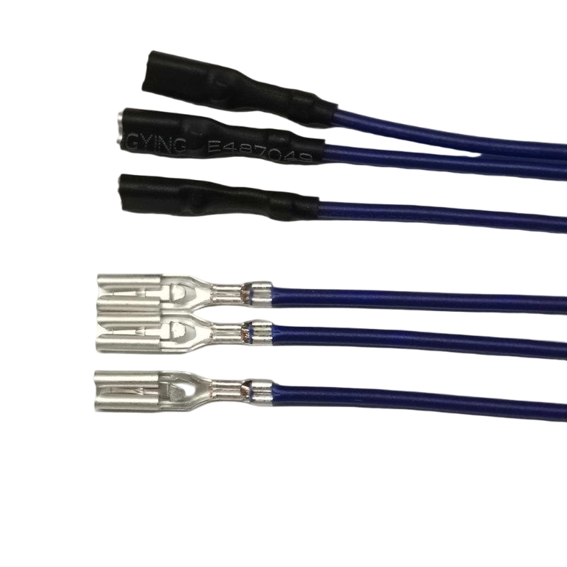 Pre‑Crimped Straight Spade Female Terminal Jumper Wire Harness, 4.8mm 6.3mm Insulated Cable Assembly with Insulating Sheath & Heat Shrink Sealed End for Electric Stackers, UL Certified Factory