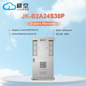 2025 New Arrival Jk BMS 300A Peak 600A Jikong 24V 36V 48V 72V 50ah 60A 100A B2a24s30p Jk-B2a24s30p 2A Active Balance for Jkbms