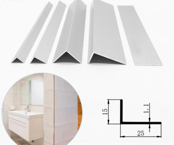 Brushed Anodized 3 Sided Aluminum Corner Guard Protectors 90 Degree Edge Profile Angles