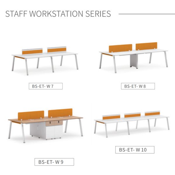 Postes de travail en bois Bureau d'ordinateur 4 places Bureau du personnel Cubicules de bureau Postes de travail zonés