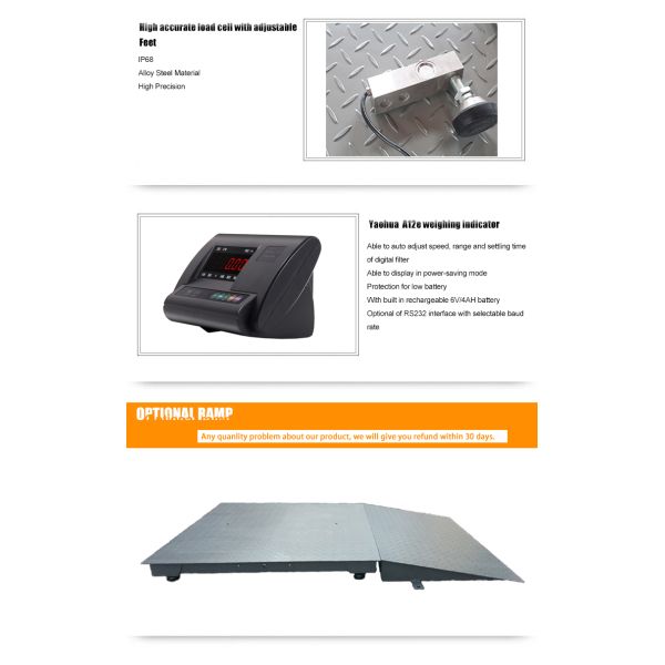 Industrial Floor Weighing Scales 5000KG Heavy Duty LCD Back Light Display