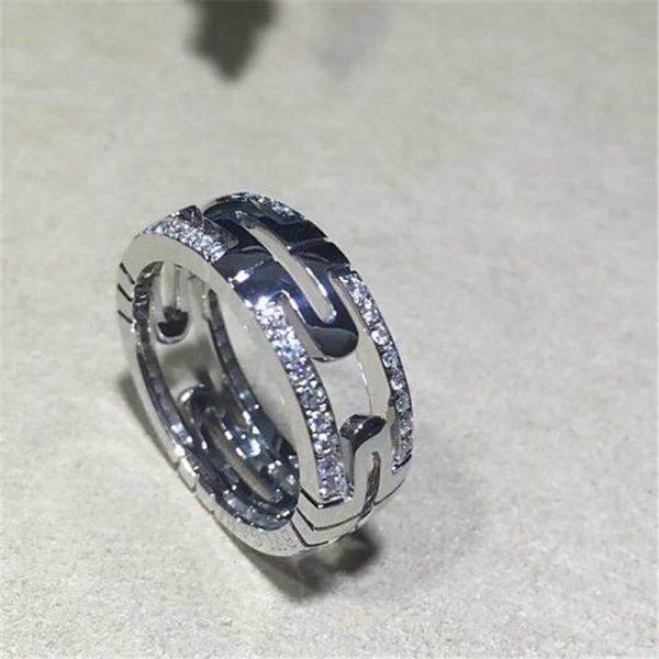 Luxury jewe factory parentesi series ring 18k white gold yellow gold rose gold diamond  ring