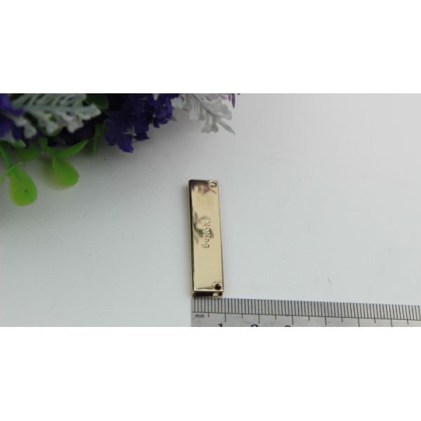 Custom letter logo light gold 40*10 mm decorative corner protector for handbag