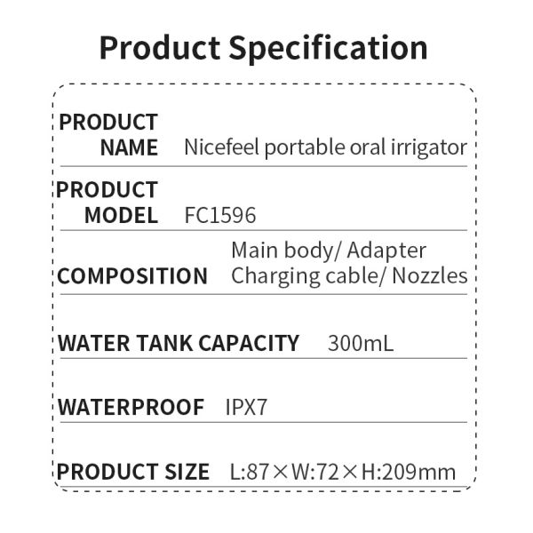 Время работы от батарей 1400mAh Flosser IPX7 воды AC100-240V DIY водоустойчивое длинное