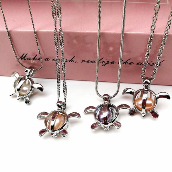 Silver Pearl Cage Locket Pendant Essential Oil Diffuser Oyster Neckalce Jewelry Findings