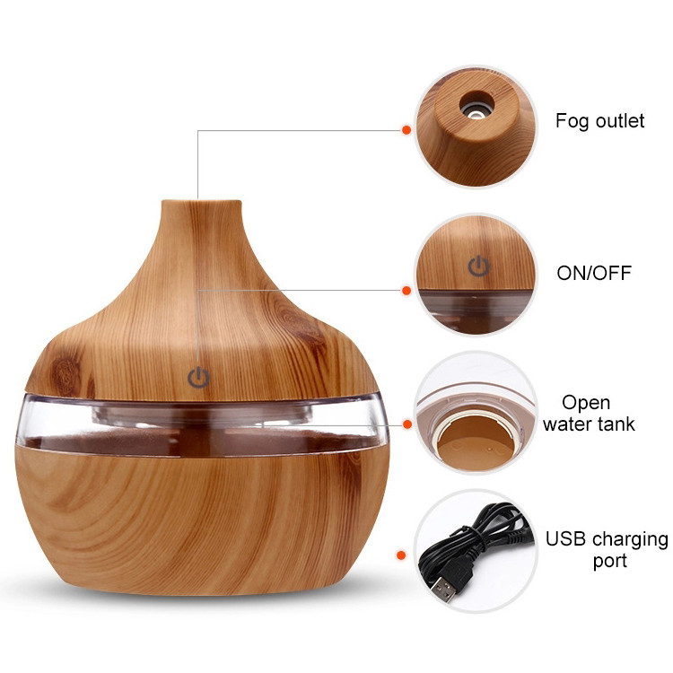 Отражетель ароматерапии зерна ABS 300ML 35ml/h 2W деревянный