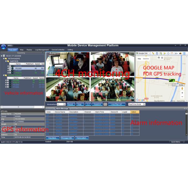GPS Tracking 720P 4G Live Streaming Vehicle Mobile DVR 4 Channel