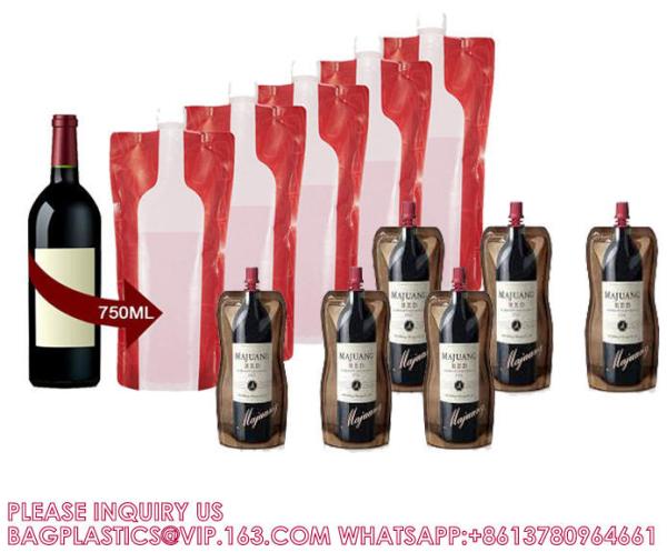 Foil Bag Red Wine Valve Doypack Spouted Bags Custom Biodegradable Kraft Paper Pouch For Food Spout Bag