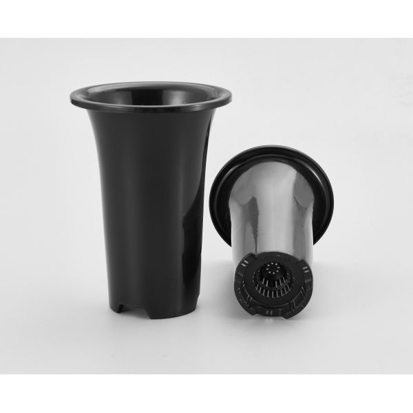 Orchid pots in black color Round Plastic Deep Flower Pots  Plastic Plant Pots Indoor Outdoor Garden Flower