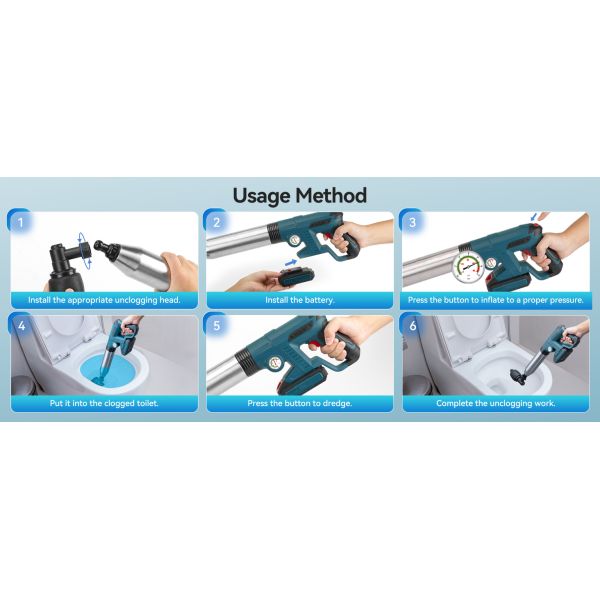 Unblock Sewage in a Flash with Our Electric Air Plunger Stocked and Accepting OEM/ODM