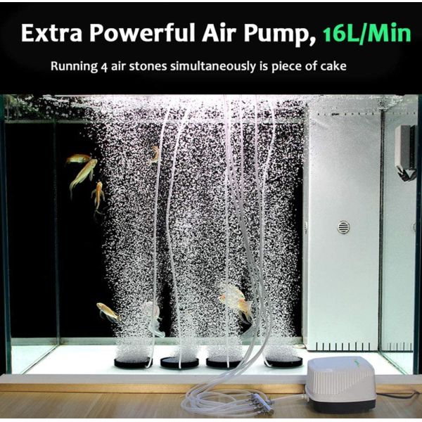 Plastic 255GPH 10W dual Air Pump For Fish Tank