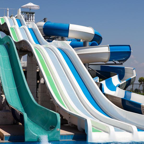 Splash Slide Amusement Park Equipment Commercial Large Rainbow Slide Combined Fiberglass Water Slide