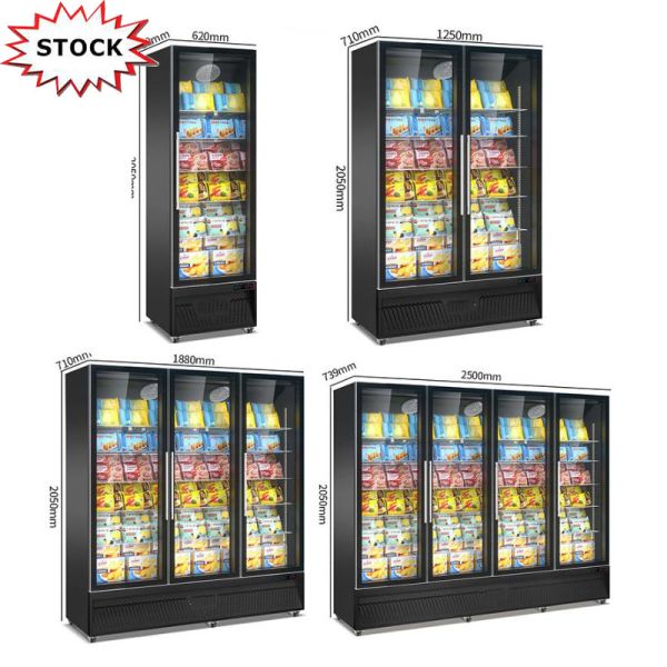 Upright Beverage Showcase Commercial Upright Cooler Fridge Store Glass Door Display Refrigerator