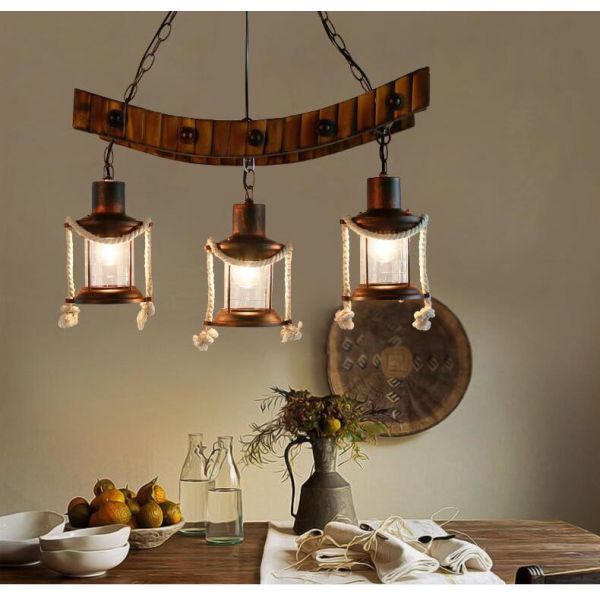 American Light Design Vintage Chandelier Retro Cafe Bar Restaurant Bamboo Loft Pendant Lamp(WH-VP-231)