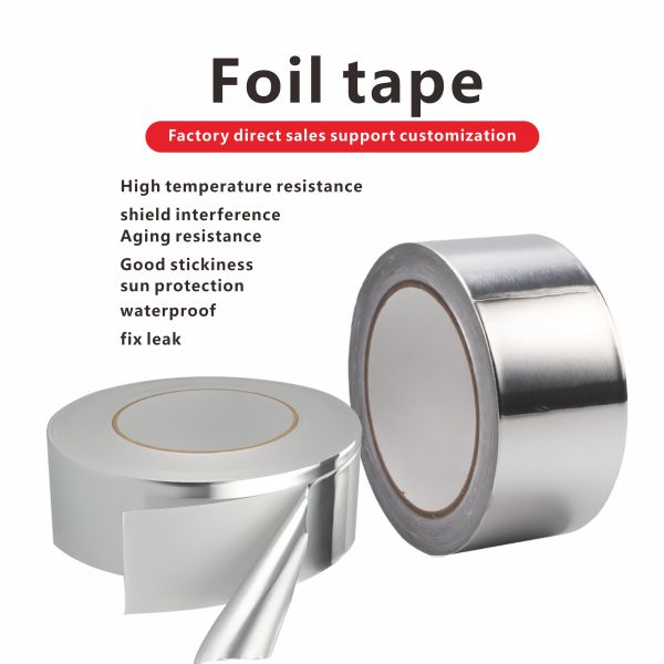 Silver HVAC Aluminum Foil Tape with Acrylic Adhesive Waterproof Heat Resistant for Masking Self-Etching Silver Alum Duct Tape