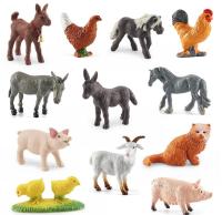 Figura de animais de fazenda de plástico 12 figuras adequadas para idades de 3 anos e acima