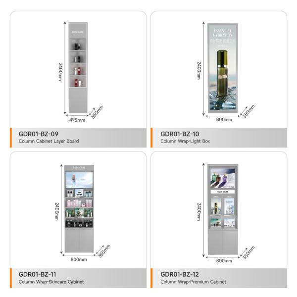 Cosmetic Display Rack Grey Wooden Display Cabinet With Light Box For Smart Store Rack And Premium Store Shelf