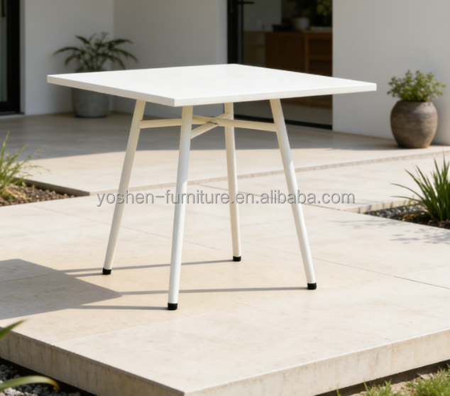 All Weather Lightweight Portable Outdoor Coffee Table Foldable Waterproof UV-Resistant for Hotel Park Villa Balcony Bistro