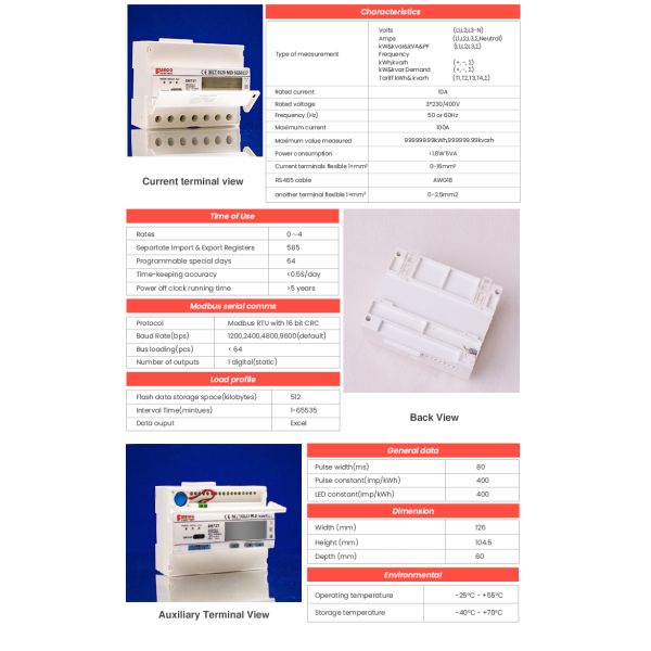 Internal Transformer Three Phase Prepaid Energy Meter with Output Voltage 3*230/400V