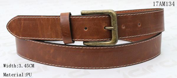 Two Tone Color PU Mens Casual Belts For Jeans , Old Brass Buckle Mens Dress Belts