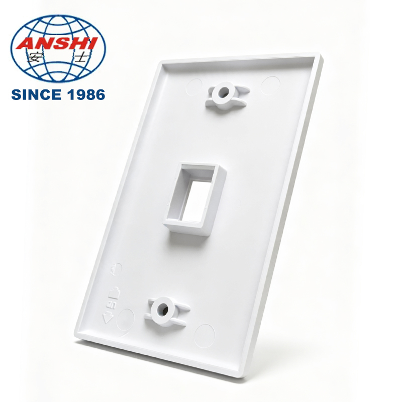 US Standard 1 to 6 Gang Wall Plate, ABS Flame Retardant Network Outlet Faceplate Cover