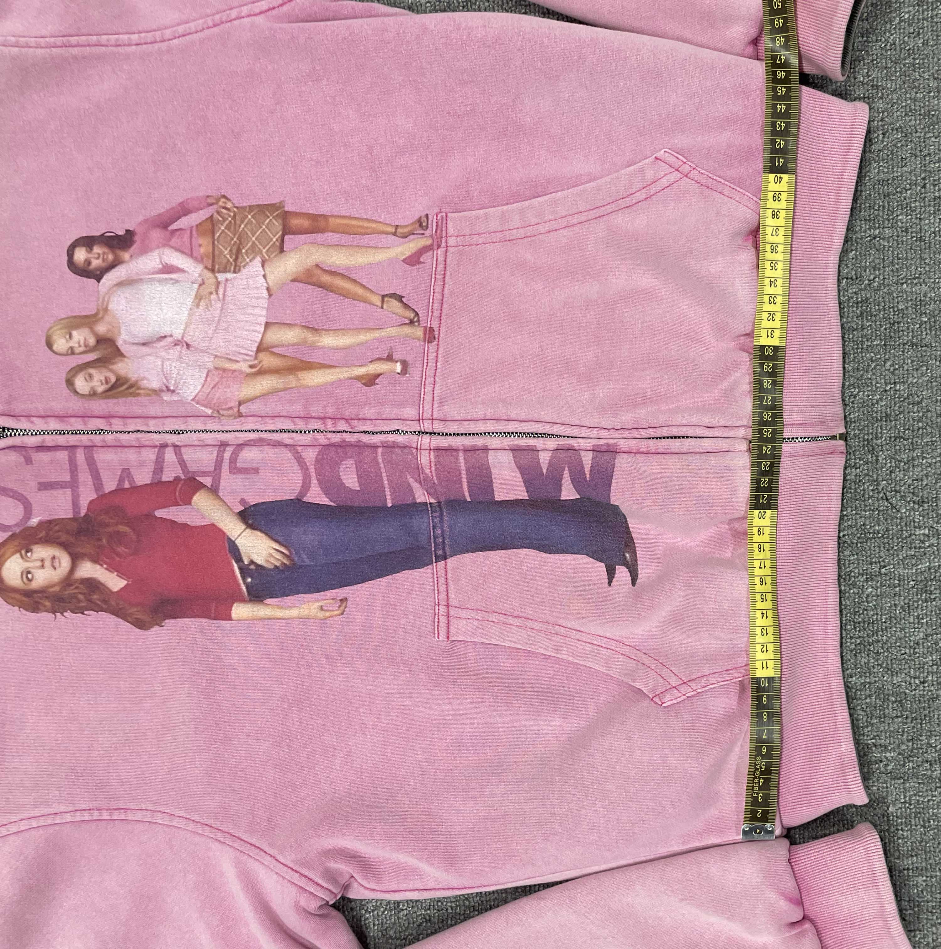 OEM Custom Vintage Double Sided Hoodie Acid Wash Screen Print Distressed Boxy Reversible Heavyweight 480Gsm Zipper Men's Hoodies