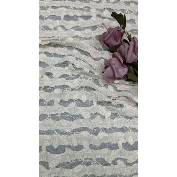 Soft White Cotton Lace Fabric for Garments Lingerie and Fashion Design