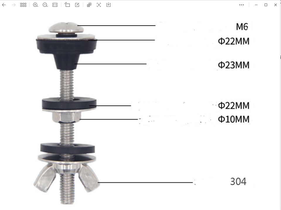Durable Two-piece Toilet Tank And Seat Fixation Screw And Bolt Kits In White And Gold