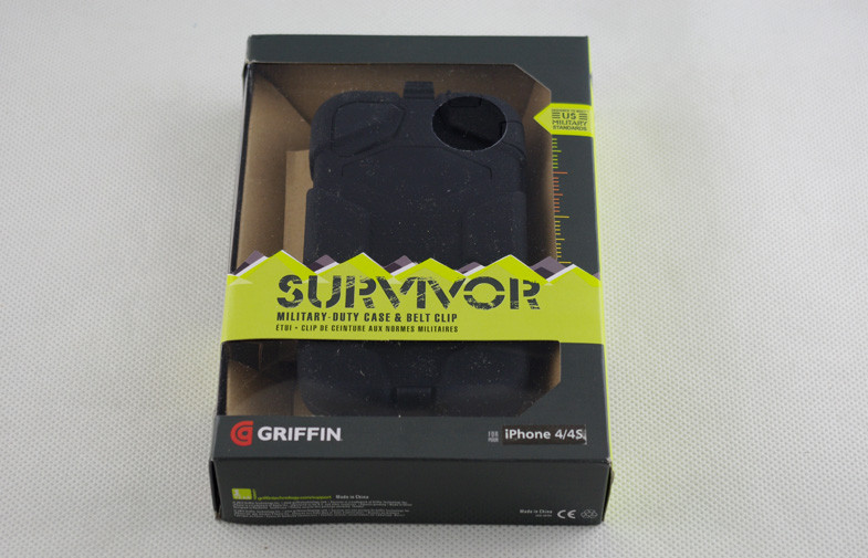 Silicon Black Survivor Cell Phone Cases Dust Proof For Iphone 4 / 4s